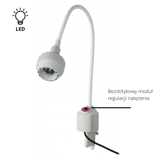 Lampa diagnostyczna ORDISI FLH-2 LED z długą gęsią szyją mocowana do ściany 1.png