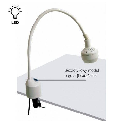 Lampa diagnostyczna ORDISI FLH-2 LED z długą gęsią szyją mocowana do stolika.jpg