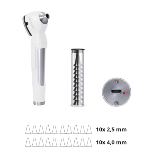 Otoskop LuxaScope auris LED-RING zasilanie akumulatorowe USB  biały 1.png