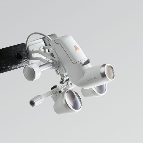 Lupa okularowa Heine HR 2.5x z lampą ML4 LED na czepcu.jpg