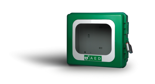 Szafka na defibrylator AED zamykana z ogrzewaniem.png