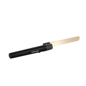 Latarka diagnostyczna e-xam LED 2,5 V – czarna, z uchwytem na szpatułki, medyczna latarka do badania pacjentów