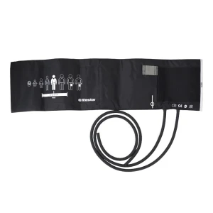 Mankiet do ciśnieniomierzy zegarowych dla dorosłych, standardowy na rzep, dwuprzewodowy, obw. 24-32cm, czarny