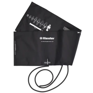 Mankiet do ciśnieniomierzy zegarowych dla dorosłych, XXL, na rzep, dwuprzewodowy, obw. 50-70cm, czarny